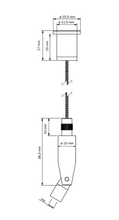 STAS kit di sospensione con gancio inclinabile con filettatura M6 interna