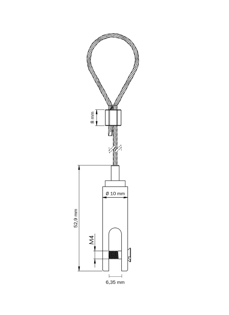 STAS kit di sospensione con gancio per pannelli (6 mm)