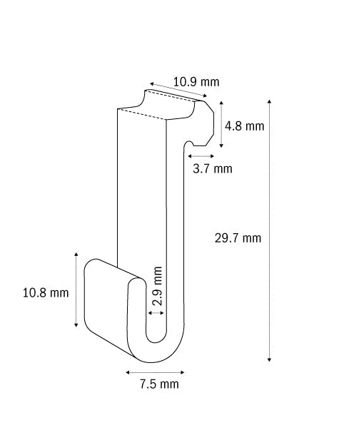 Gancio per pareti divisorie STAS PE trasparente