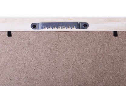 STAS gancio a dente di sega per quadri sicuri, lunghezze varie, confezionato con 2 viti per gancio.