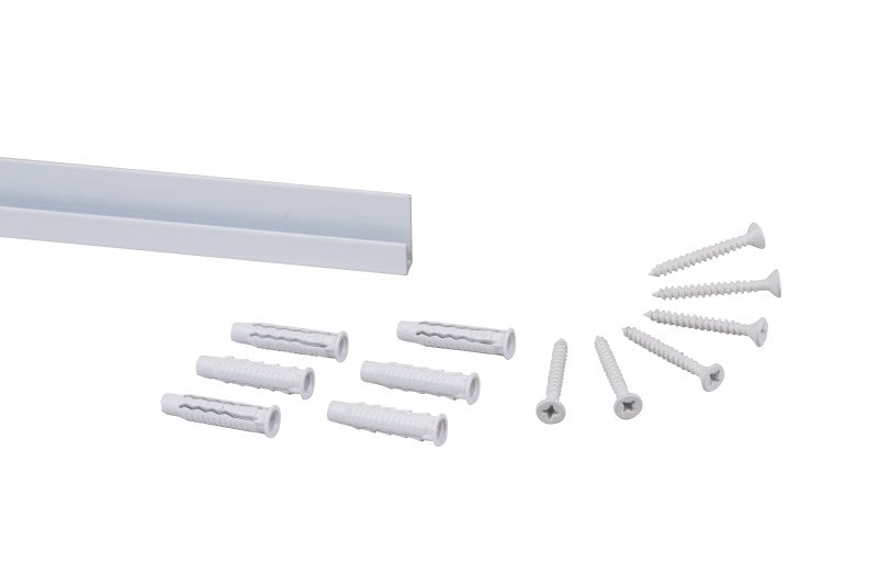 STAS j-rail + kit d'installazione: Perfetto per pareti alte, cambia arte facilmente senza scala, sicuro fino a 20 kg.