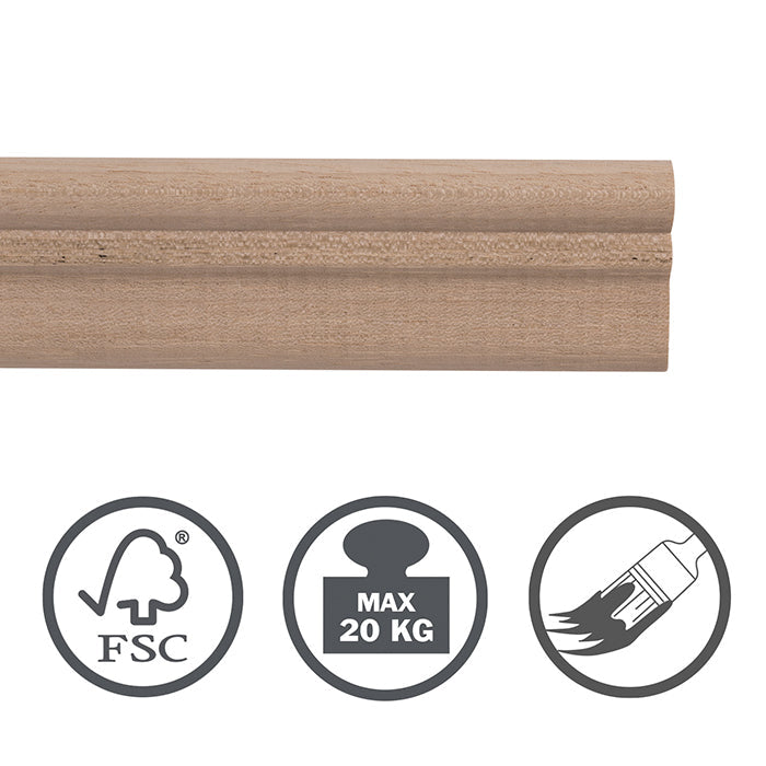 STAS windsor binario in legno riesce a sostenere carichi fino a 20 kg per metro.