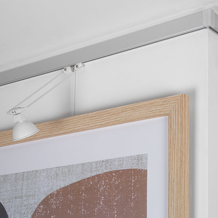 STAS multirail: sistema per appendere quadri con binario e kit d'installazione completo.