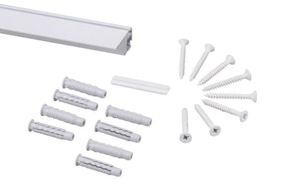 STAS prorail flat 15 cm bianco, sistema invisibile per appendere quadri con kit d'installazione