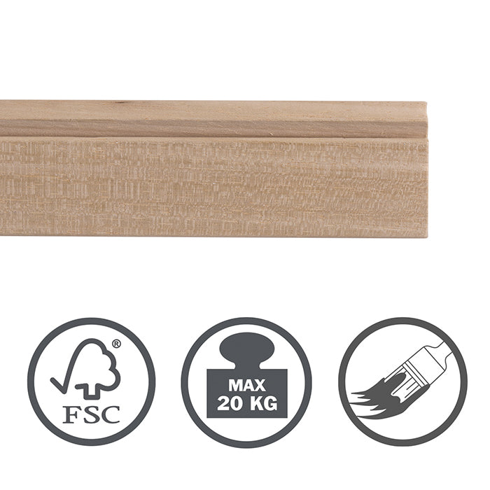 STAS riva legno moderno, adatto per decorazioni murali, certificato TÜV fino a 20 kg.