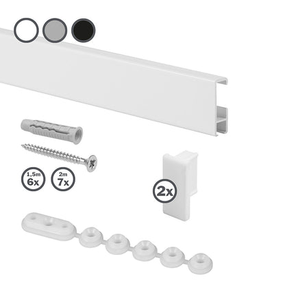 STAS cliprail + kit d'installazione: sistema per appendere quadri semplice da installare.