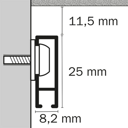STAS cliprail + kit d'installazione: apprezza la semplicità del montaggio a parete.