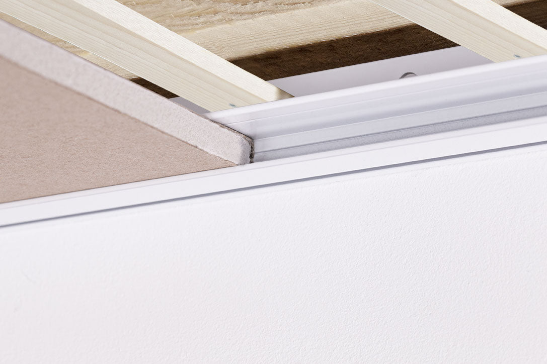 STAS binario per soffitto in cartongesso di 200cm bianco per appendere con sistema nascosto.