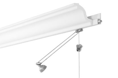STAS multirail crown 200 cm in bianco con cornice decorativa.