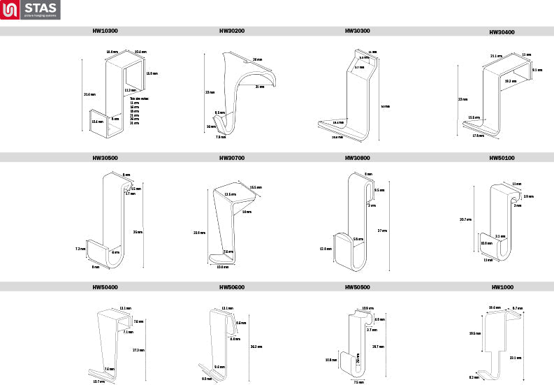 Gancio per divisorie STAS askon, rifinitura cromata.
