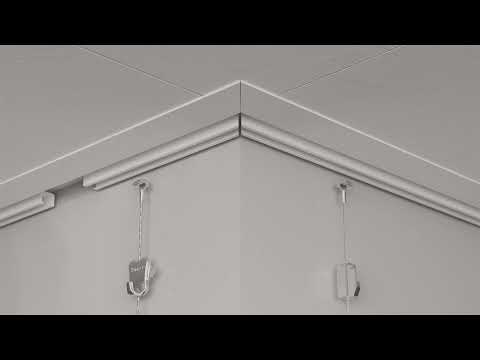 STAS u-rail 200 cm, binario per appendere quadri con vari ganci e cavi disponibili.