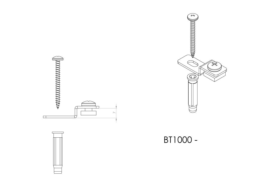 STAS gancio largo per telaio tessile - disegno tecnico