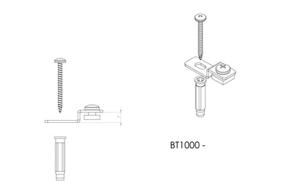 STAS gancio largo per telaio tessile - disegno tecnico