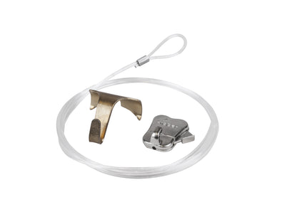 STAS gancio per listello laterale set con cavo perlon 150 cm con anello e STAS zipper
