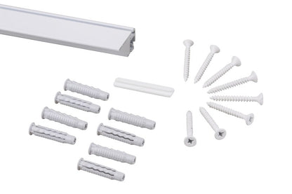 STAS prorail flat 200 cm bianco + kit d'installazione per fissare quadri con eleganza e sicurezza.