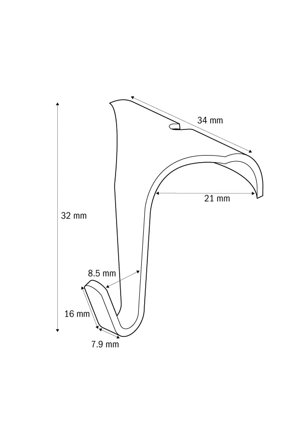 STAS gancio per listello laterale set con cavo perlon 150 cm con anello e STAS zipper