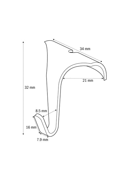 STAS gancio per listello laterale set con cavo perlon 150 cm con anello e STAS zipper