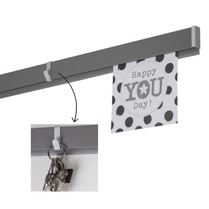 STAS papergrip gancetto in bianco, alluminio, nero; facile da usare per piccoli oggetti.