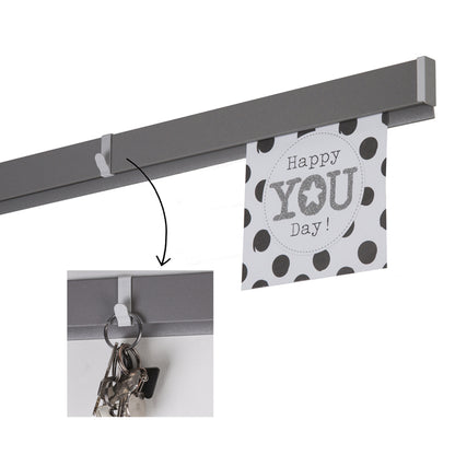 STAS papergrip gancetto in bianco, alluminio, nero; facile da usare per piccoli oggetti.