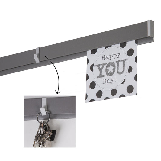 STAS papergrip gancetto in bianco, alluminio, nero; facile da usare per piccoli oggetti.