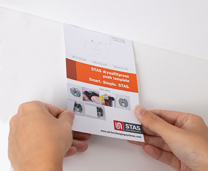 Set completo: STAS drywallXpress include cavi perlon 150cm per appendere sicuro.