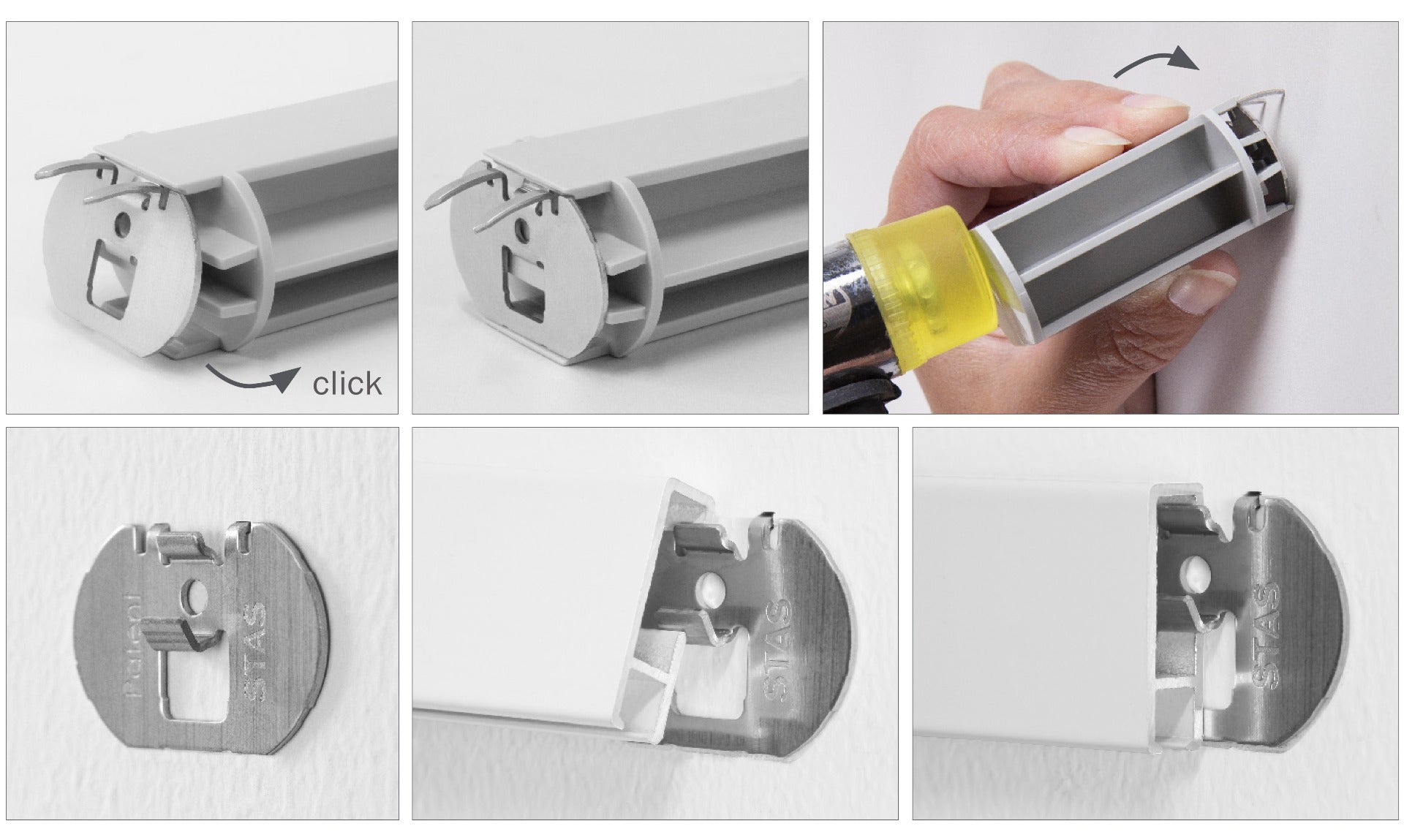 Set completo: STAS drywallXpress installa facilmente sospensioni su cartongesso.