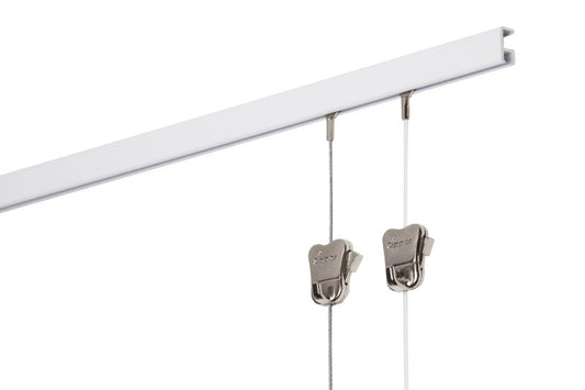 STAS minirail 200 cm: barra per appendere quadri con stile e praticità.