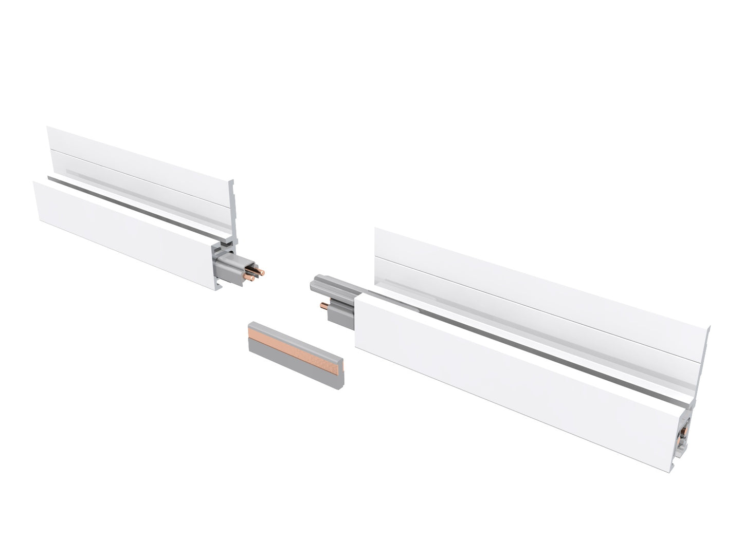 STAS rail connettore bianco per profilo costruzione grezza.