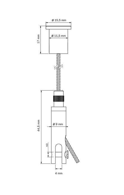 STAS kit di sospensione con gancio per pannello (4mm)