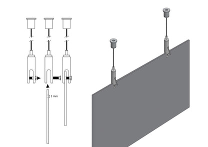 STAS kit di sospensione con gancio per pannello (4mm)
