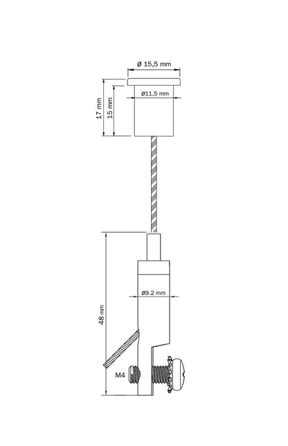 STAS kit di sospensione con gancio per pannello (10 mm)