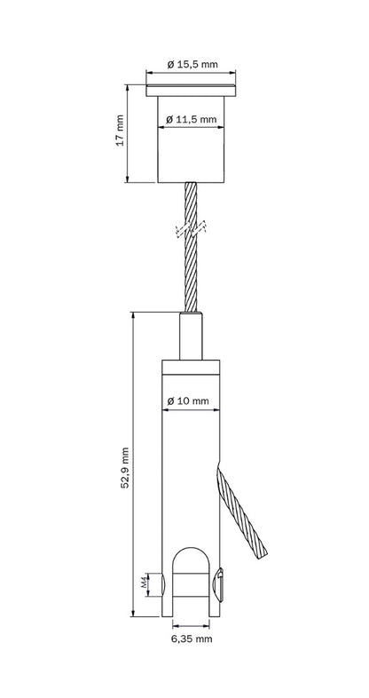 STAS kit di sospensione con gancio per pannello (6 mm)