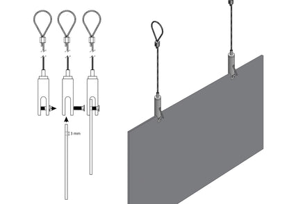 STAS kit di sospensione con gancio per pannelli (4mm)