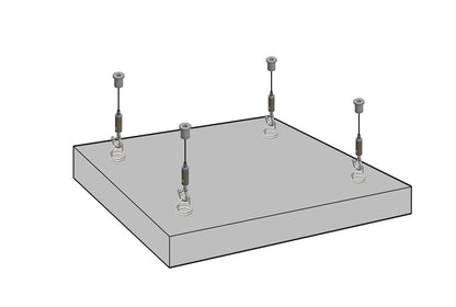 STAS molla per pannelli acustici, compatibile con kit sospensioni per pannelli insonorizzanti al soffitto.