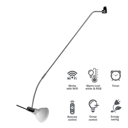 STAS lampada smart-led Wi-Fi e armatura sirius, facile da installare e dimmerabile.
